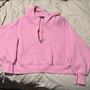 Pink Quarter-Zip Sweatshirt